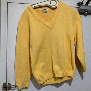 THE BAY VINTAGE KNITTED COTTON V-NECK SWEATERS SIZE M